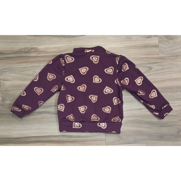 Emma & Elsa Burgundy Heart Zipper Hoodie – Size 4T - Picture 2 of 4